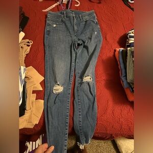 Express distressed skinny jeans